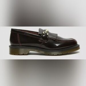 Doc Martens Adrian Snaffle Smooth Leather Kiltie CHERRY RED Arcadia Loafers new